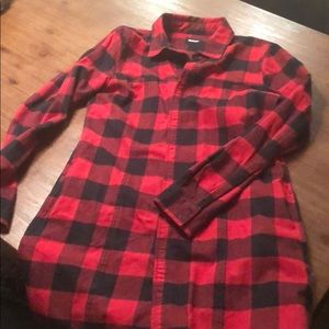 Hudson long buffalo plaid flannel